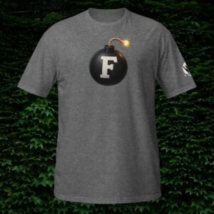 bomb with fuse lit with the letter f on it