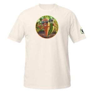 T-shirt with cool carrot illustration.